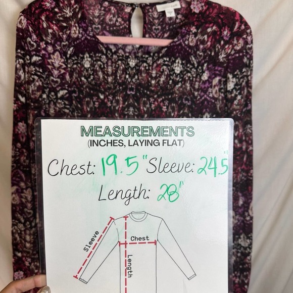 J. Jill Smocked Tunic Blouse Abstract Print Purple Long Sleeve size SMALL - Picture 9 of 9